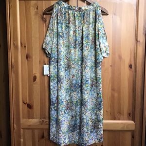 Rachel Roy watercolor print keyhole dress